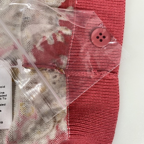 Talbots Sweater Womens 2X Pink Paisley Button Front Cardigan Plus Size Knit NWT - Picture 7 of 12